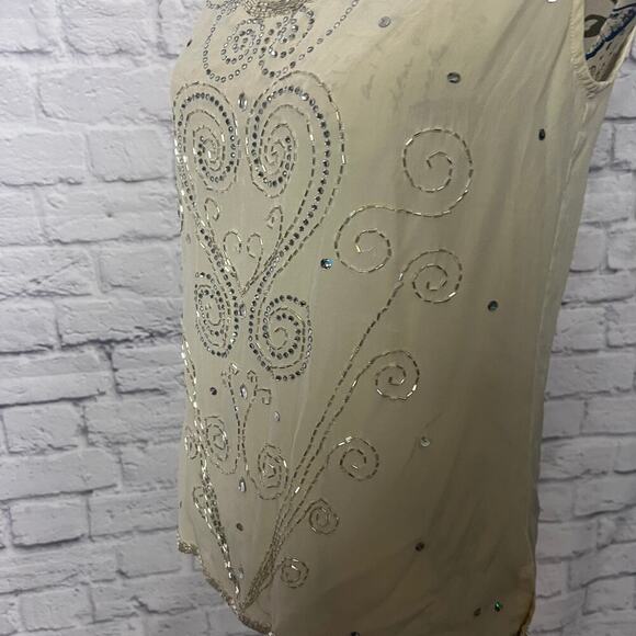 Vintage Diane Gilman Silk Beaded Tank - Picture 9 of 14